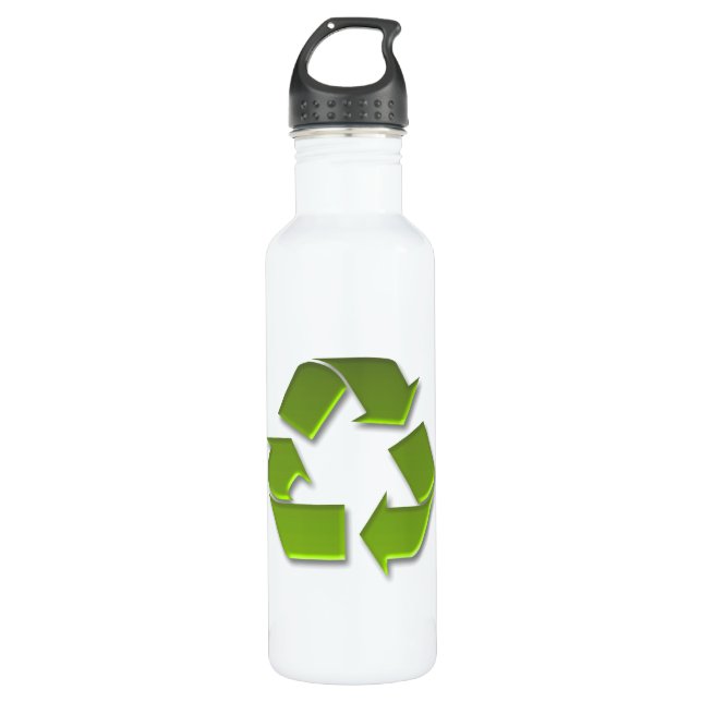 PixDezines green recycle symbol 710 Ml Water Bottle (Front)