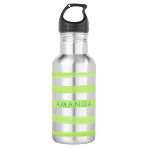 PixDezines Green Stripes/adjustable 532 Ml Water Bottle
