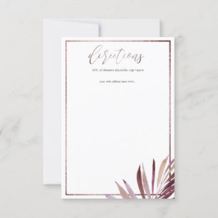 PixDezines Greenery Palm Fronds Directions RSVP Card