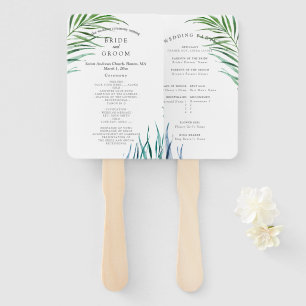 PixDezines Greenery Palm Fronds, Tropical Foliage Hand Fan