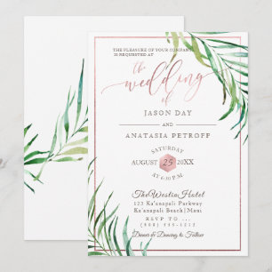 PixDezines Greenery Palms+Honeycomb Invitation