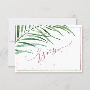 PixDezines Greenery RSVP Faux Rose Gold