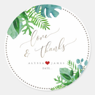 PixDezines Greenery, Tropical Foliage Classic Round Sticker