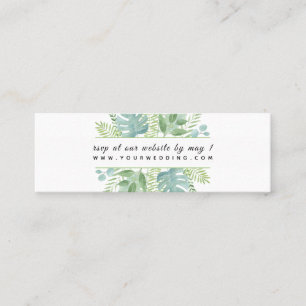 PixDezines Greenery Watercolor RSVP Enclosure Mini Business Card