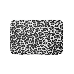 PixDezines Grey Leopard Print/DIY background colou Bath Mat