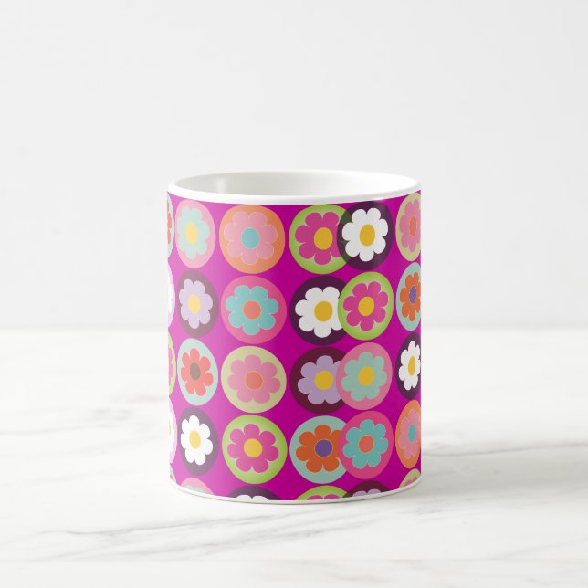 PixDezines groovy daisies/diy background colour Coffee Mug (Center)