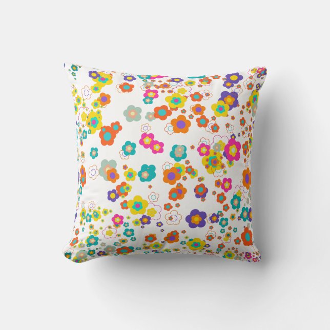PixDezines groovy daisies/diy background colours Cushion (Front)