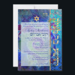 PixDezines grunge stars/Bar Mitzvah/dark blue/gold Invitation<br><div class="desc">PixDezines grunge star of david on DIY background colour in dark  blue with a golden backdrop Star of David.   Flashy and yet classy. 

com</div>