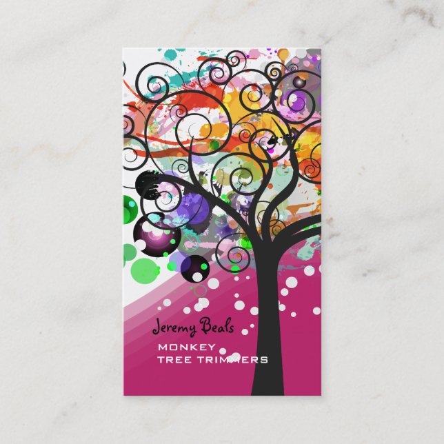 PixDezines Grunge Tree Trimmers ♥♥♥♥ Business Card (Front)