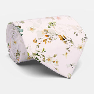 PixDezines H2 Airy Garden Flowers Neck Tie