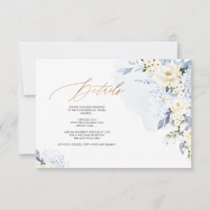 PixDezines H2 Blue Hydrangeas Cream Roses DETAILS Invitation