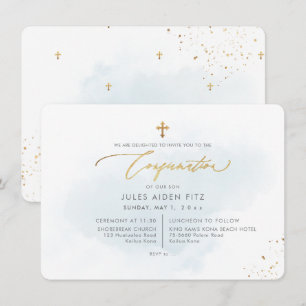 PixDezines H2 Blue Washed Confirmation Invitation