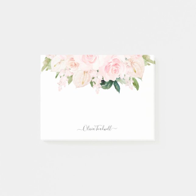 PixDezines H2 Blush Anthuriums Roses Peonies Post-it Notes (Front)