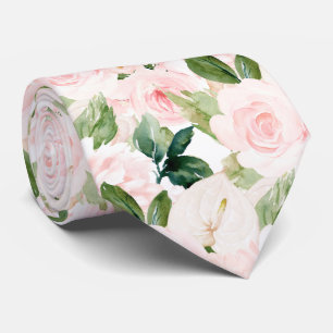 PixDezines H2 Blush Anthuriums Roses Peonies  Tie