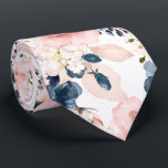 PixDezines H2 Blush Navy Roses DIY Background Tie<br><div class="desc">PixDezines floral watercolor neck tie,  dusty blush roses and navy blue accented with blush hydrangea.  Most of our designs are DIY background colour.

 Copyright © 2011-2022 PixDezines™.</div>