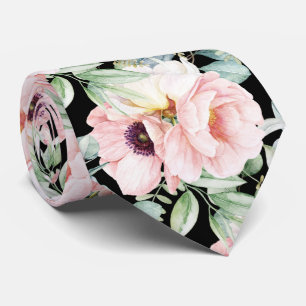 PixDezines H2 Blush Peonies Anemonies Eucalyptus N Tie