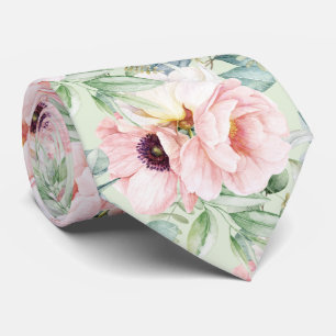 PixDezines H2 Blush Peonies Anemonies Eucalyptus Tie