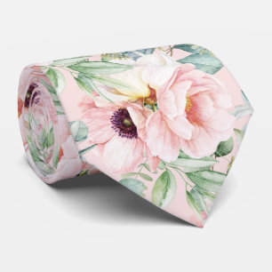 PixDezines H2 Blush Peonies Anemonies Eucalyptus Tie