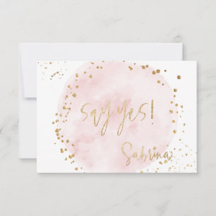 PixDezines H2 Blush Pink Gold Bat Mitzvah RSVP Inv Invitation