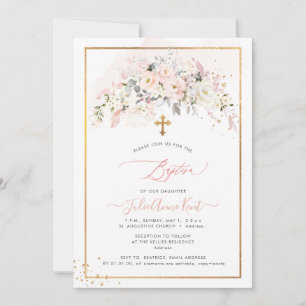 PixDezines H2 Blush Roses Baptism Invitation