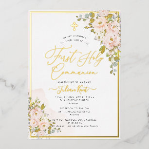 PixDezines H2 Blush Roses First Holy Communion 