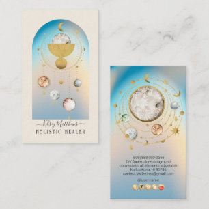 PixDezines H2 Celestial Works Faux Gold Business Card