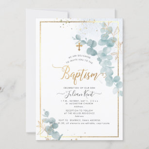 PixDezines H2 Eucalyptus Baptism  Invitation
