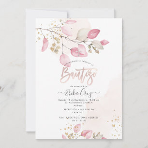 PixDezines H2 Eucalyptus Bautizo  Invitation