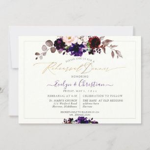 PixDezines H2 Fall Flowers Rehearsal Dinner Invitation