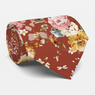 PixDezines H2 Fall Garden Flowers Neck Tie