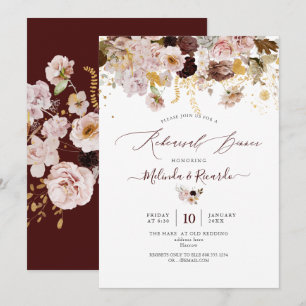 PixDezines H2 Fall Garden Flowers Rehearsal Dinner Invitation