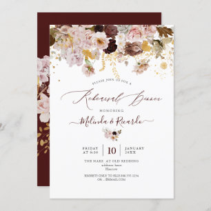 PixDezines H2 Fall Garden Flowers Rehearsal Dinner Invitation