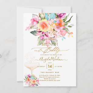 PixDezines H2 Fiesta Summer Roses Brunch Bubbly Invitation
