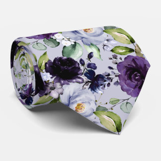 PixDezines H2 Flowers Violet Lavender Purple Tie