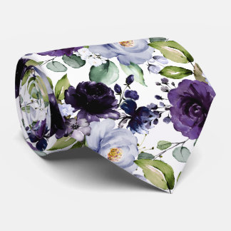 PixDezines H2 Flowers Violet Lavender Purple Tie