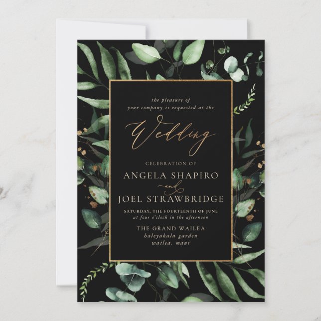 PixDezines H2 Greenery Rustic Eucalyptus Invitation (Front)