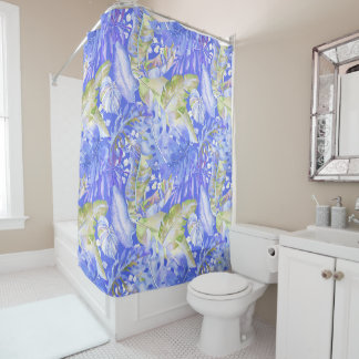 PixDezines H2 Hawaiian Jungle Greenery Shower Curtain