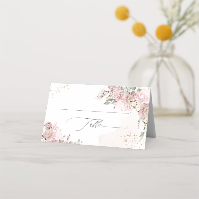 PixDezines H2 Hydrangeas Dusty Roses Place Card (Front)