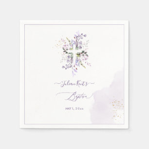 PixDezines H2 Lilac Purple Eucalyptus Baptism Napkin