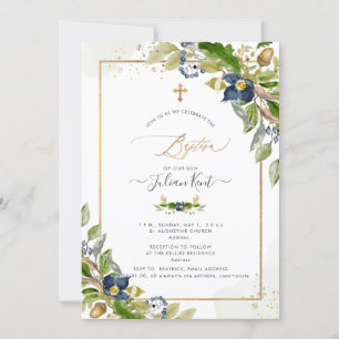 PixDezines H2 Oak n Berry Baptism  Invitation