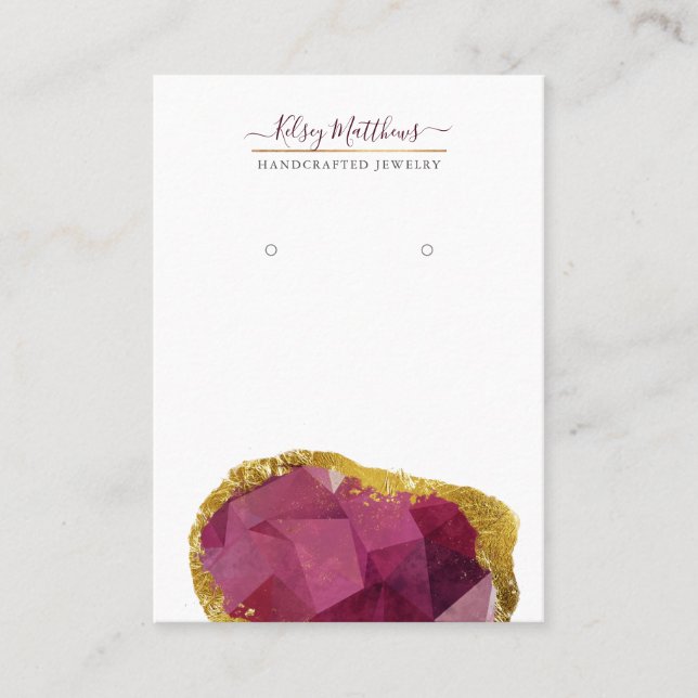 PixDezines H2 Quartz Crystal Garnet Red Business C Card (Front)