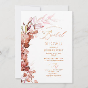 PixDezines H2 Rust Fall Eucalyptus Bridal Shower Invitation