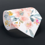 PixDezines H2 Spring Flowers Blush Blue Tie<br><div class="desc">PixDezines floral watercolor neck tie for mid-summer wedding.  Featuring spring flowers in pastel hues of blush pink and light blue grey foliage.  DIY background colour.

Copyright © 2011-2024 PixDezines™.</div>