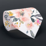 PixDezines H2 Spring Flowers Blush Grey Tie<br><div class="desc">PixDezines floral watercolor neck tie for mid-summer wedding.  Featuring spring flowers in pastel hues of blush pink and grey foliage.  DIY background colour.

Copyright © 2011-2024 PixDezines™.</div>