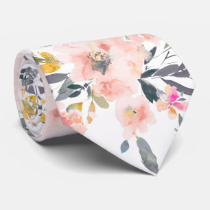 PixDezines H2 Spring Flowers Blush Grey Tie