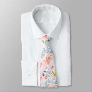 PixDezines H2 Spring Flowers Blush n Blue Tie