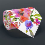 PixDezines H2 Spring Flowers Pink Red Tie<br><div class="desc">PixDezines floral watercolor neck tie for spring wedding.  Featuring spring flowers in hot pink,  magenta,  purple and red with olive green foliage.  DIY background colour.

Copyright © 2011-2024 PixDezines™.</div>