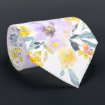 PixDezines H2 Spring Flowers Yellow Roses Tie<br><div class="desc">PixDezines floral watercolor neck tie for mid-summer wedding.  Featuring spring flowers in pastel hues of purple,  yellow,  pink and green foliage.  DIY background colour.

Copyright © 2011-2026 PixDezines™.</div>