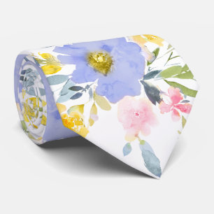 PixDezines H2 Spring Flowers Yellow Roses Tie