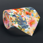 PixDezines H2 Summer Flowers Blush Mustard Tie<br><div class="desc">PixDezines floral watercolor neck tie for spring wedding.  Featuring spring flowers in summer hues of orange,  cerulean blue,  peach cream,  pale ocre,  teal foliage.  DIY background colour.

 Copyright © 2011-2024 PixDezines™.</div>